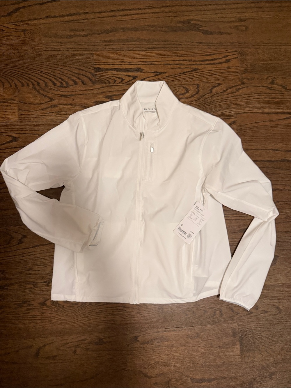 Athleta White Lightweight Sprint Finish Zip Jacket